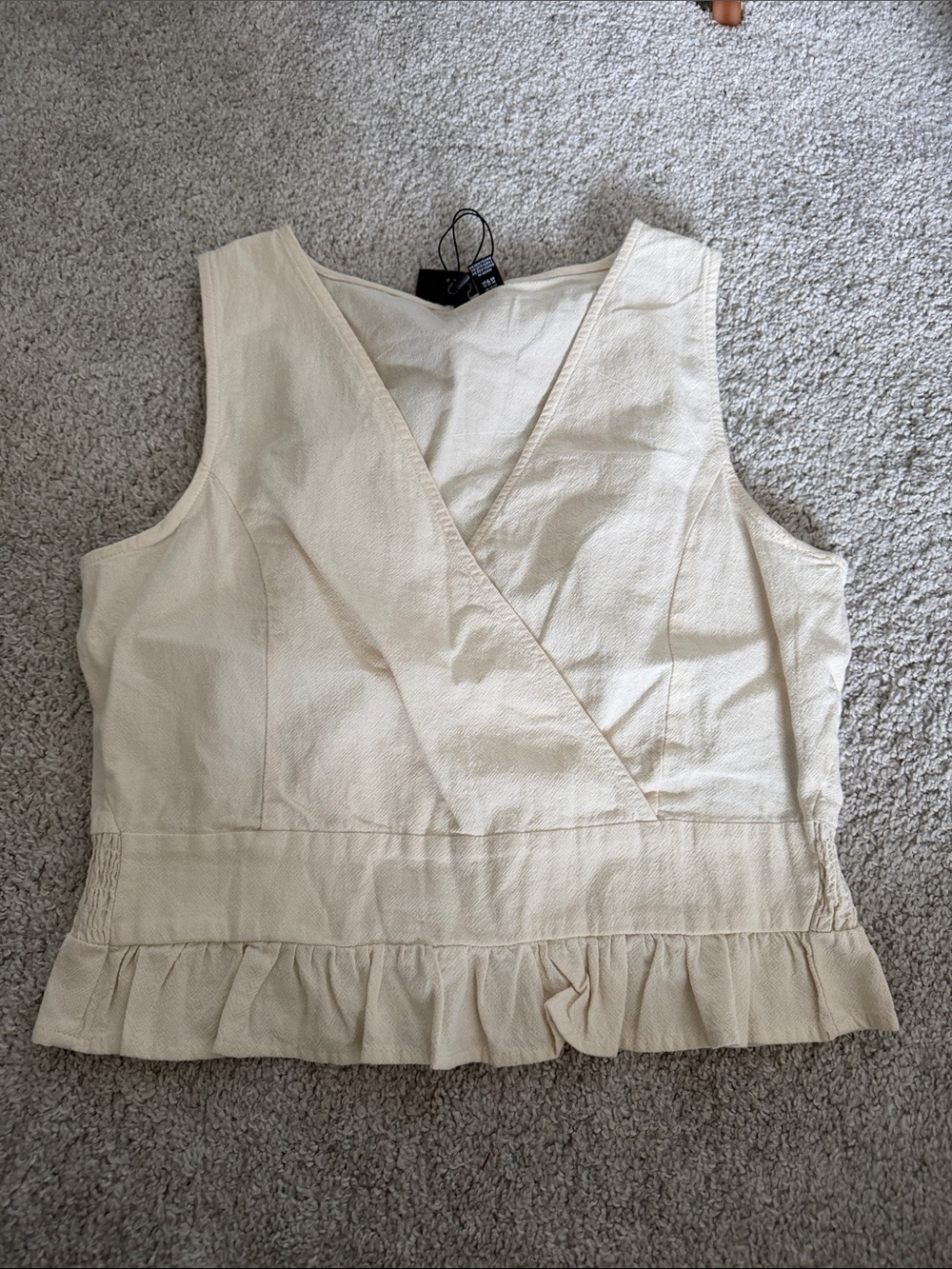 Vero Moda Cream Wrap Peplum Camisole
